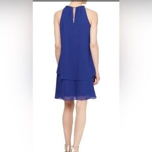 Halter Neck Layered Chiffon Shift Dress